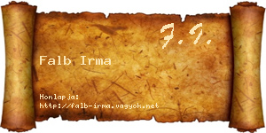 Falb Irma névjegykártya