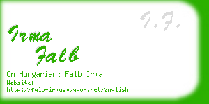 irma falb business card